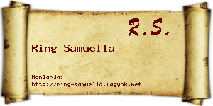 Ring Samuella névjegykártya